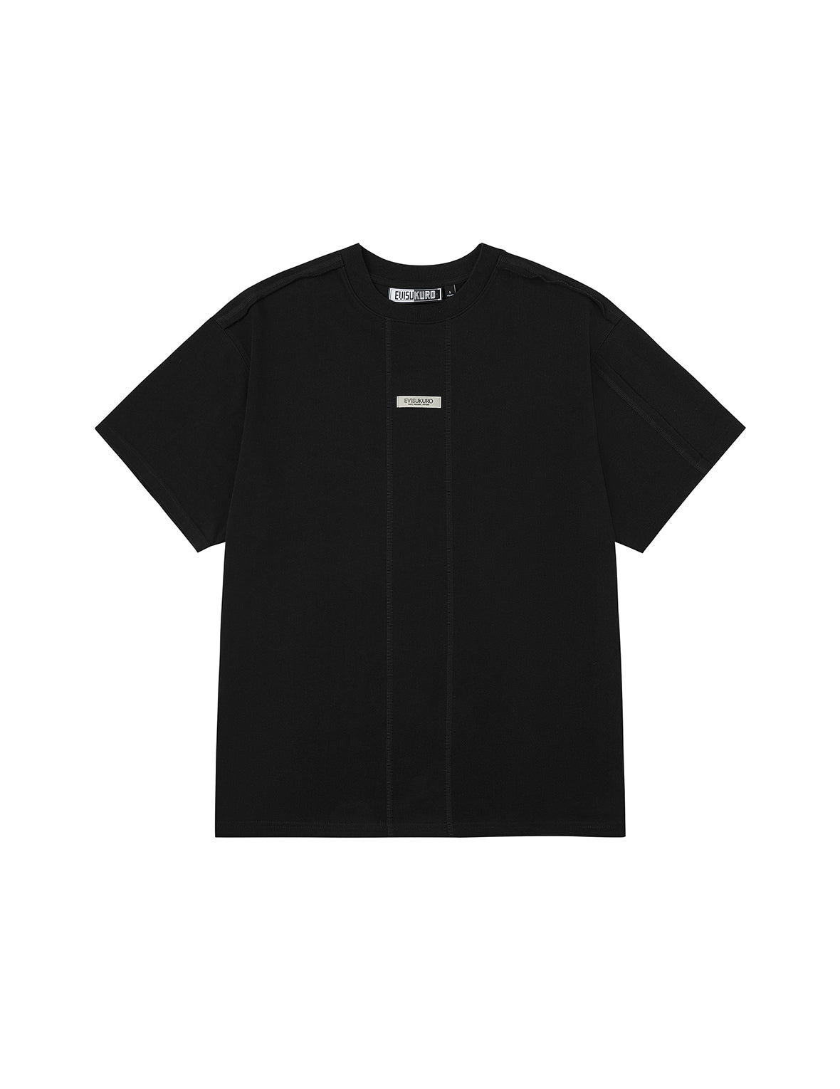 EVISUKURO Toothbrush Embroidery and Color-blocking Oversized T-shirt